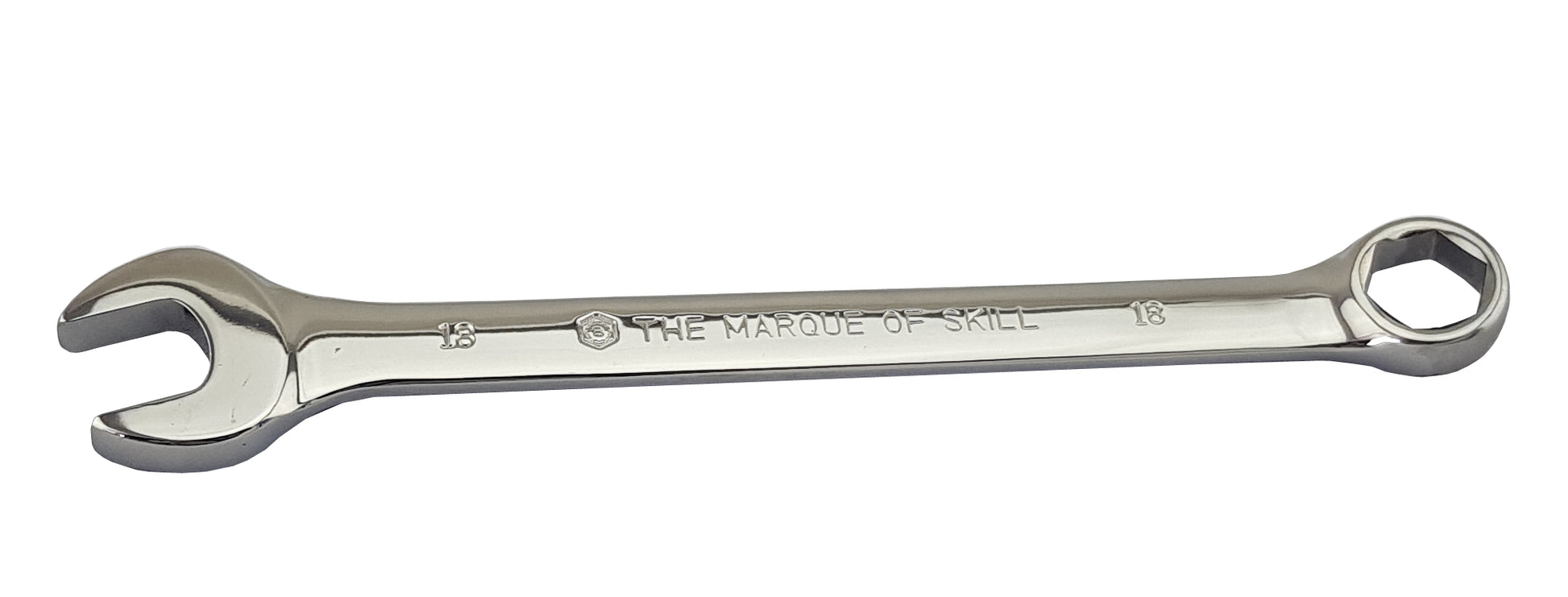 Britool Hallmark 18mm combination spanner with 6 point hexagon ring end from CEHM range.