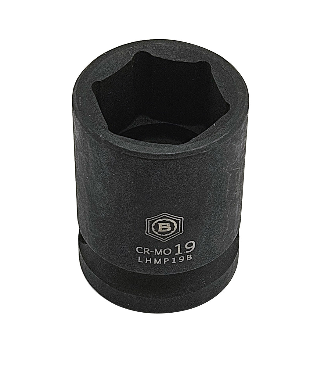 Britool Hallmark 1/2" drive 19mm impact socket showing part referance and branding.