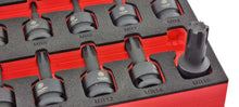 Close up image of Britool Hallmark Ribe profile impact bit socket set.  1/2" drive and suitable for air and pneumatic power tools.