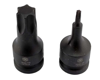 Britool Hallmark 1/2" drive torx impact socket bit drivers from LMTHPSET14 kit.
