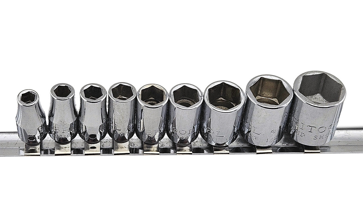 Made in England Britool 1/4" Drive AF Imperial Socket Set, 9pc