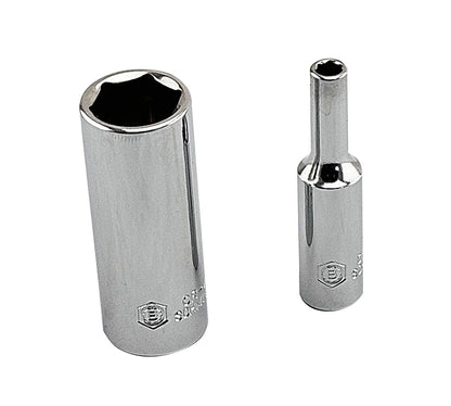 Britool Hallmark 1/4" drive deep hexagon chrome sockets 4mm and 14mm from SSDSET26.  Latest version 3 design.