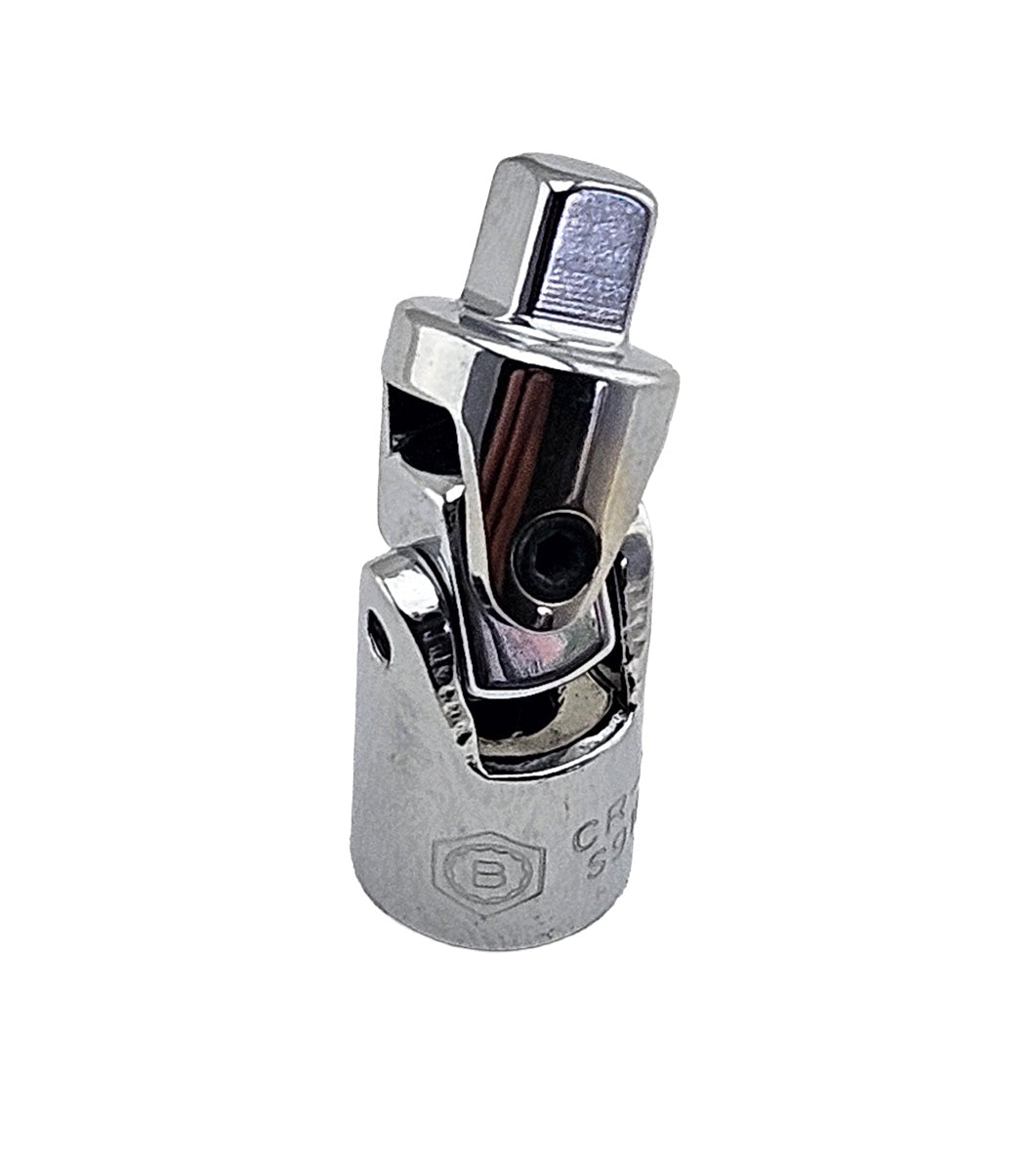 Britool Hallmark 1/4" drive universal joint socket in chrome, for hand use only.