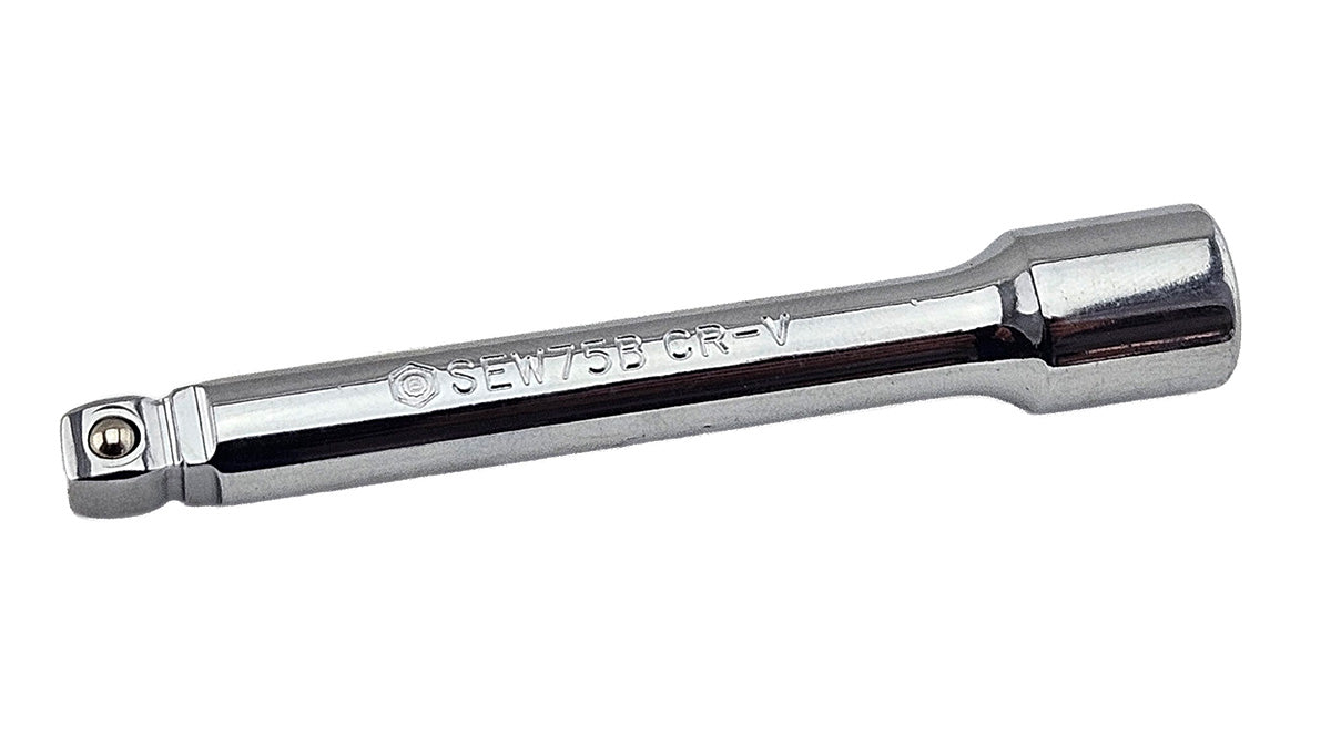 Britool Hallmark 1/4" drive 75mm chrome wobble end extension bar.