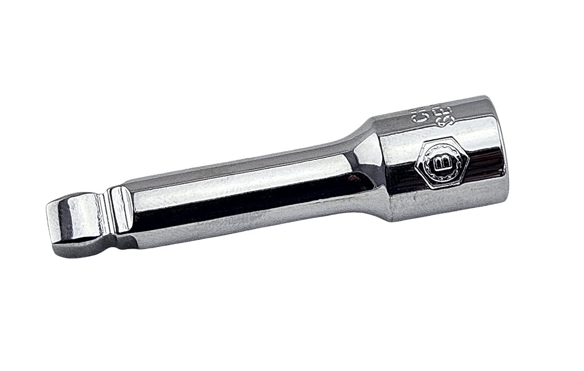 Britool Hallmark 1/4" drive 50mm chrome wobble end extension bar.