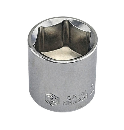 3/8" drive 22mm metric hexagon chrome socket , standard depth, from Britool Hallmark range.