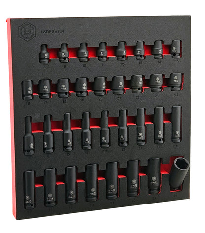 Britool Hallmark 34 piece impact socket set 1/2 drive