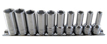3/8" drive 10pc chrome semi deep metric socket set from Britool Hallmark range.