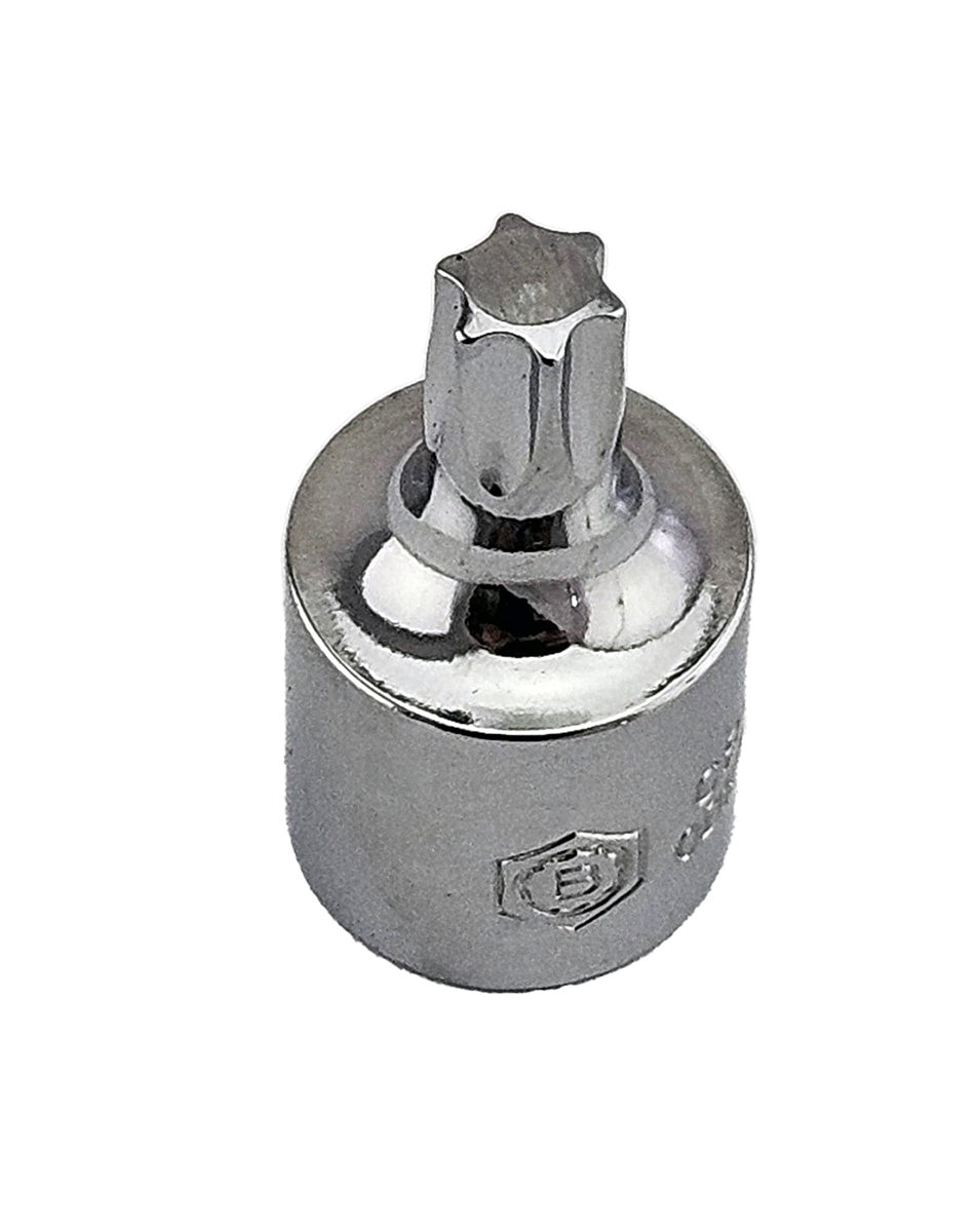 3/8" drive chrome T45 Torx profile oil drain plug key from Britool Hallmark MODS19 set