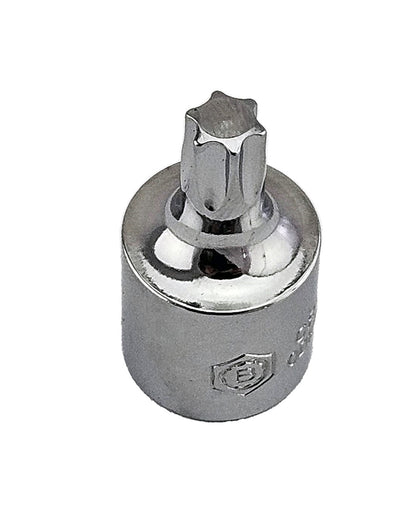 3/8" drive chrome T45 Torx profile oil drain plug key from Britool Hallmark MODS19 set