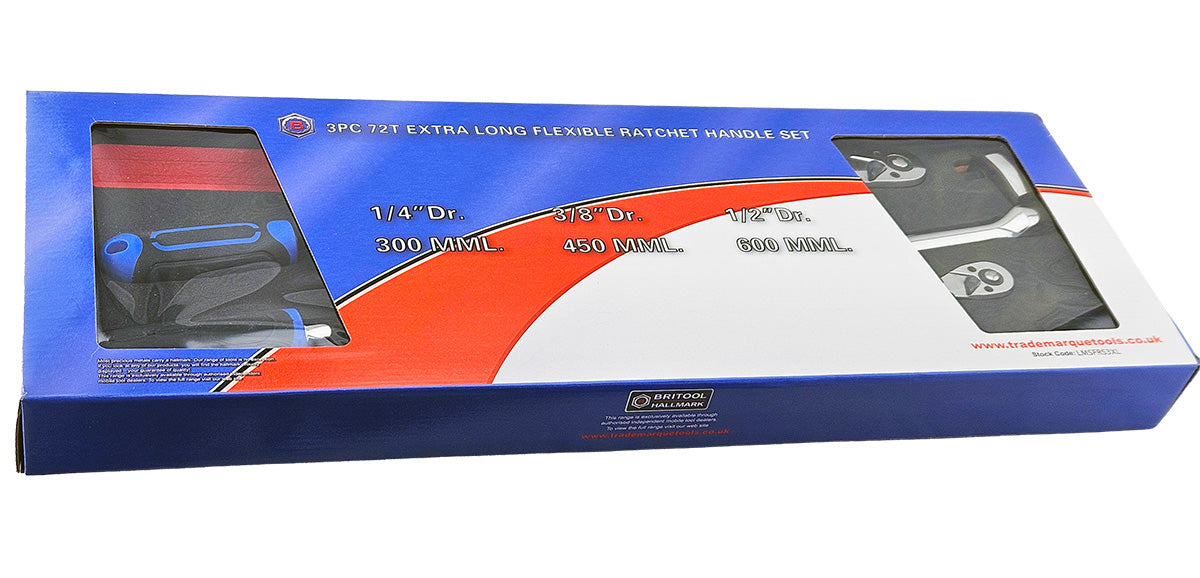 Britool Hallmark professional ratchet set in EVA foam tray and outer packaging