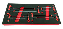 8 piece Britool Hallmark red and black handles torx power key set in tool control foam tray.