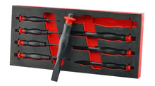 Britool Hallmark 8 piece punch and chisel set with heavy duty impact resistant handles, supplied in tool control foam tray.