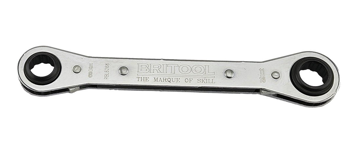 Britool Hallmark 5/8 x 11/16 AF latch-on ratchet ring spanner