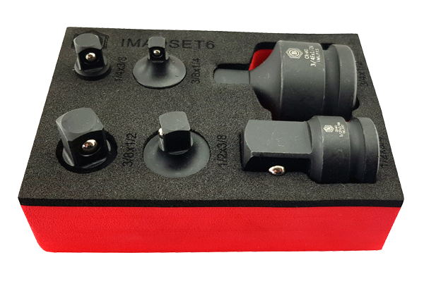 Britool Hallmark 6pc impact socket adapter set in tool control foam
