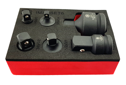 Britool Hallmark 6pc impact socket adapter set in tool control foam