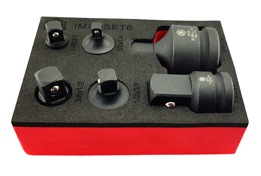 Britool Hallmark 6pc impact socket adapter set in tool control foam