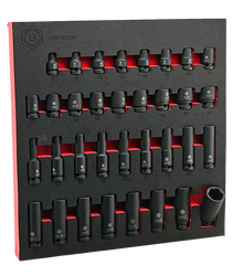 standard and deep sockets 8mm to 24mm foam tray