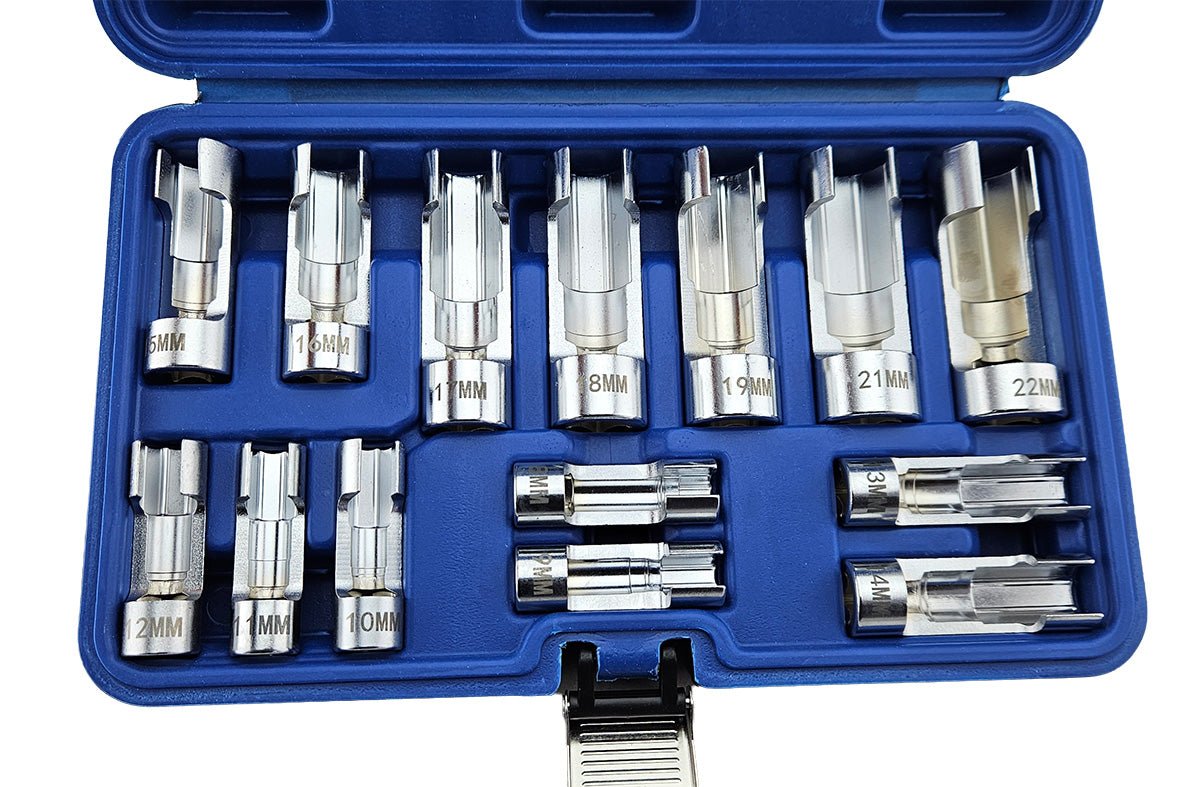 Britool Hallmark 14 piece 3/8" and 1/2" Drive automotive window socket set in case