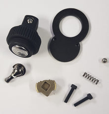 A Britool 3/8 inch extra long ratchet repair kit, including a ratchet head, a lever, and small metal components on a white background.  Kit fits MR280 ratchet only.