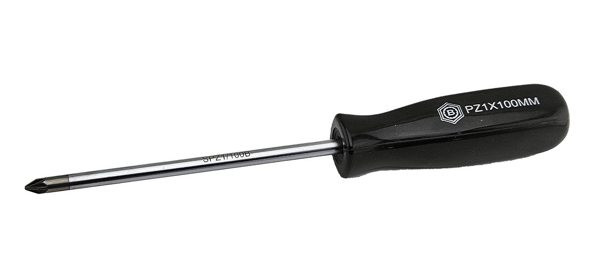 Britool Hallmark Pozi Driv No.1 screwdriver with black handle, version 2 design.