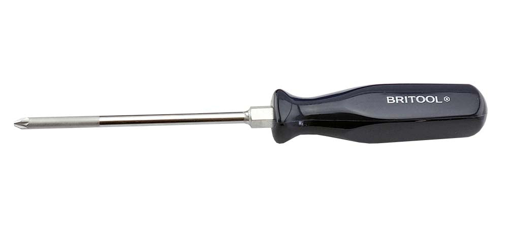 Britool Hallmark PZ2 screwdriver with blue handle and 125mm length