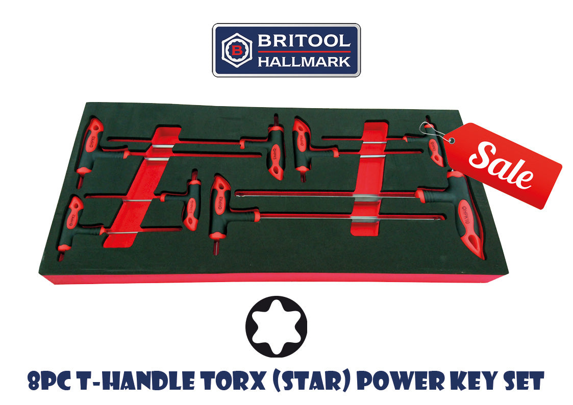 Britool Hallmark 8 piece T-handle Torx key set on special offer