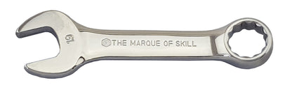 Britool Hallmark CXSM stubby combination spanner 10-19mm with open jaw and 12 point bi-hexagon ring for professional automotive workshop use