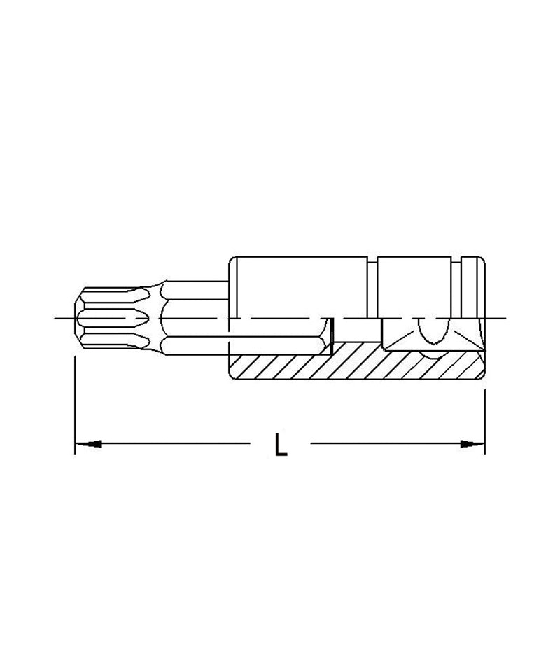 1/4"SD Tamperproof Torx Bit Socket Range From Genius Tools - 70mm Length