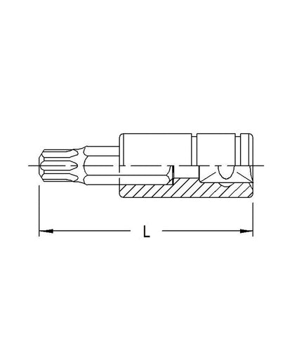 1/4"SD Tamperproof Torx Bit Socket Range From Genius Tools - 70mm Length