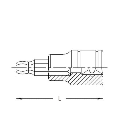 3/8"SD Ball End Hex / Allen Bit Metric Socket Range From Genius Tools