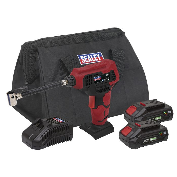 SV20 Series Cordless Tyre Inflator Kit 20V 2Ah - 2 Batteries