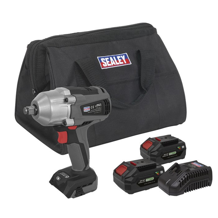 Sealey Brushless Impact Wrench Kit 20V Sv20 Series - 2 Batteries