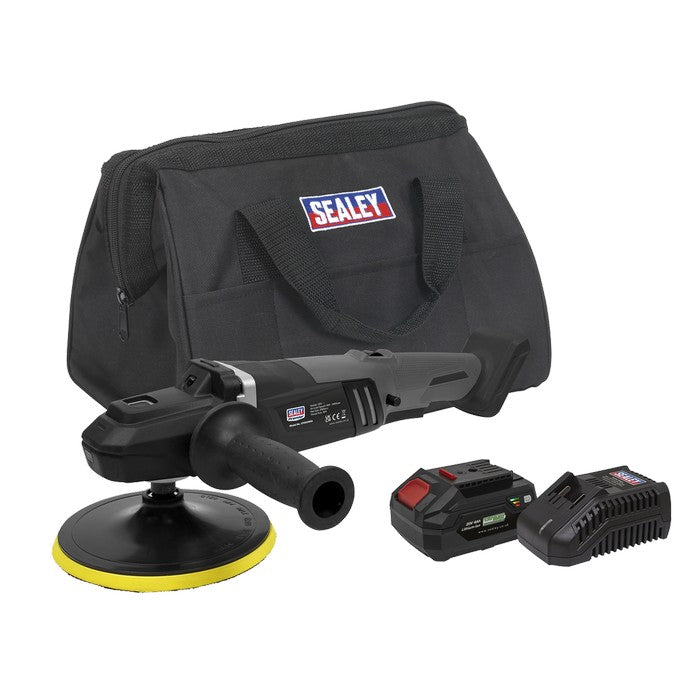 Sealey Premier SV20 Series 180mm Brushless Cordless Rotary Polisher Kit 20V 4Ah
