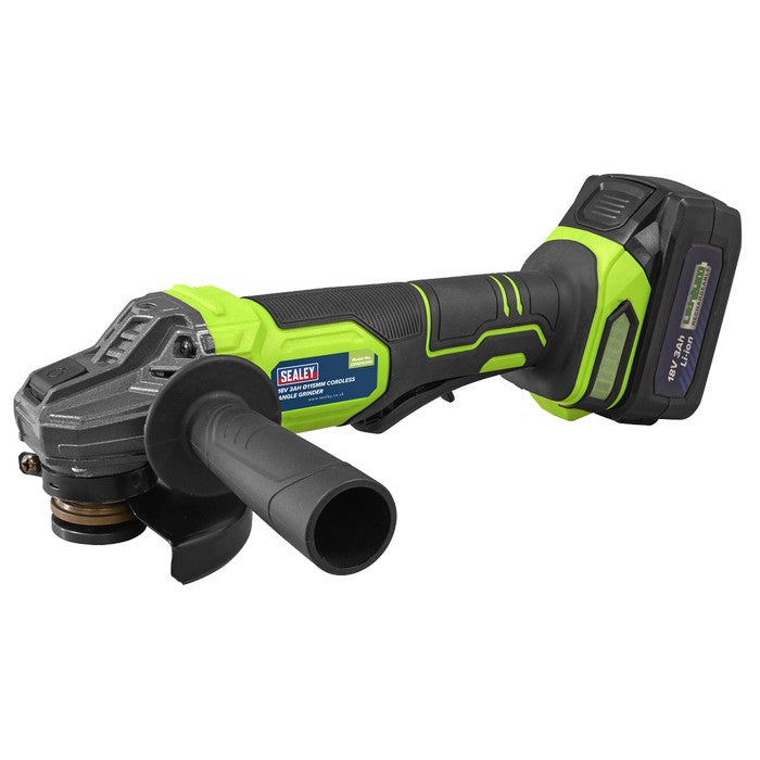 Cordless Angle Grinder - Green Ø115mm 18V 3Ah