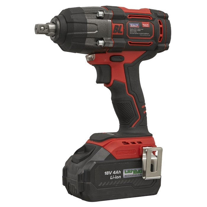 Cordless Impact Wrench 18V 4Ah Li-ion 1/2"Sq Drive