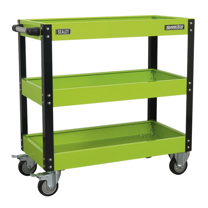 Workshop Trolley 3-Level Heavy-Duty - Hi-Vis Green