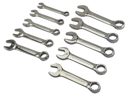 Stubby Combination Spanner / Wrench Set With 12 Point Ring Britool Hallmark