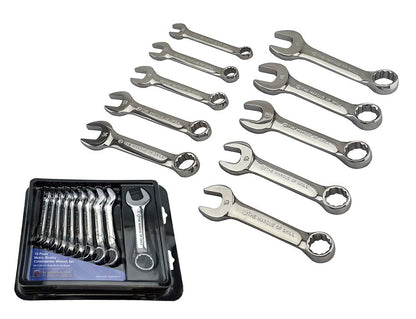 Stubby Combination Spanner / Wrench Set With 12 Point Ring Britool Hallmark