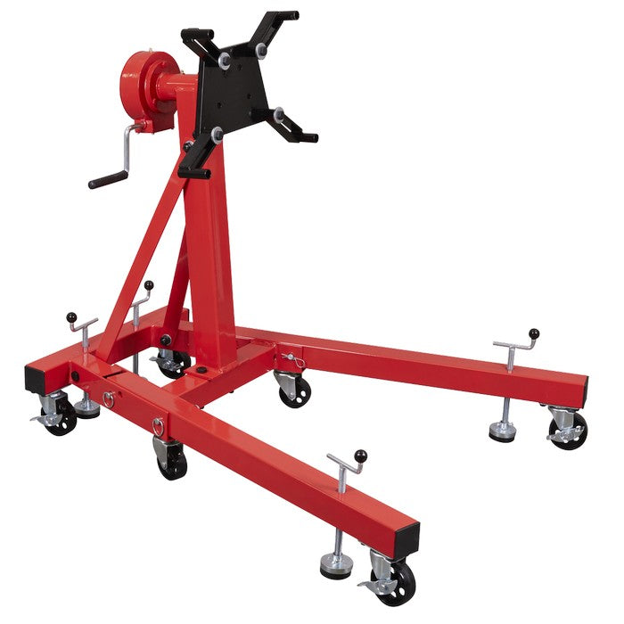 Folding 360º Rotating Engine Stand with Geared Handle Drive,