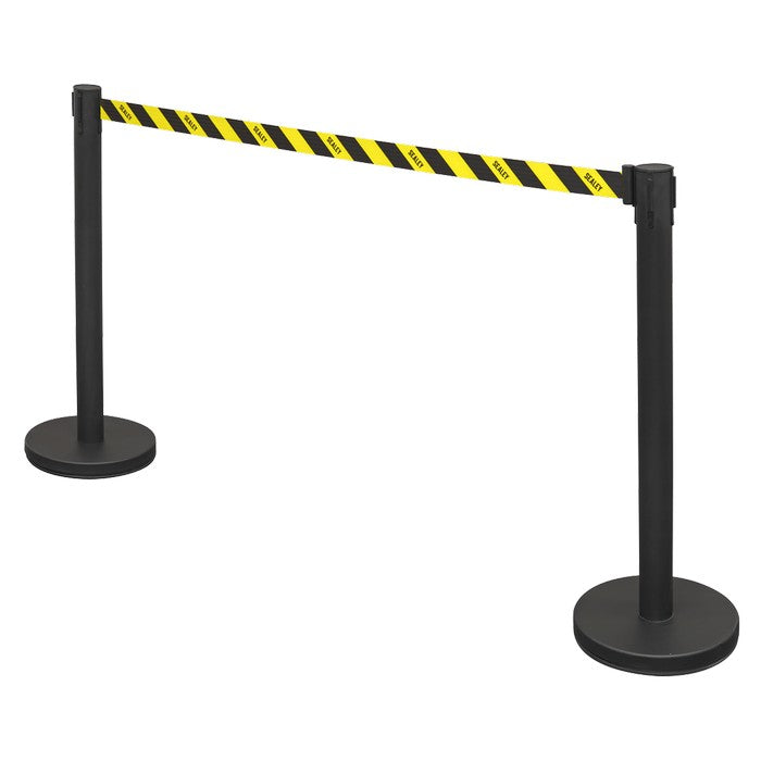 Retractable Safety Belt Barrier Post - Set of 2