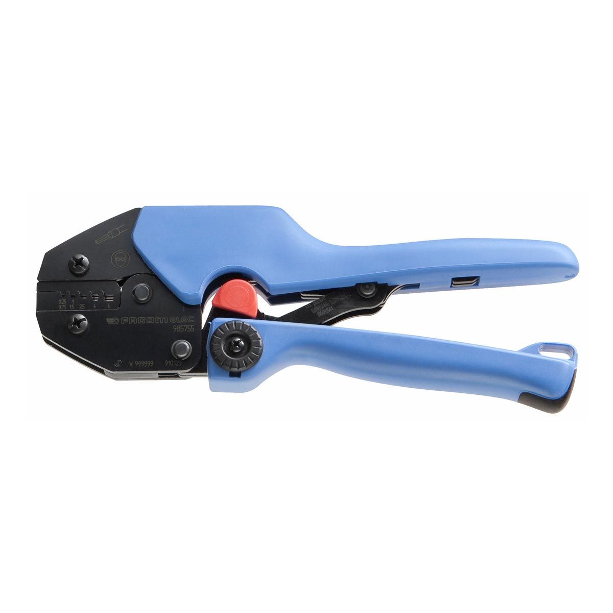 Facom 985755 production wire end terminal crimping pliers 0.5 to 6mm capacity with five crimping profiles and comfortable handles