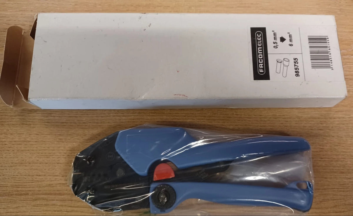Facom 985755 production wire end terminal crimping pliers 0.5 to 6mm capacity with five crimping profiles and comfortable handles