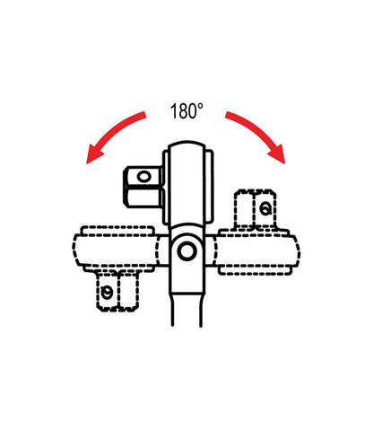 Genius Tools 1/2" Drive 72 Teeth Flex Head Ratchet, 430mm - GEN484464P