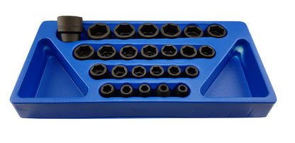 1/2"SD Metric Impact Socket Set 25 Piece Genius Tools TF-425M