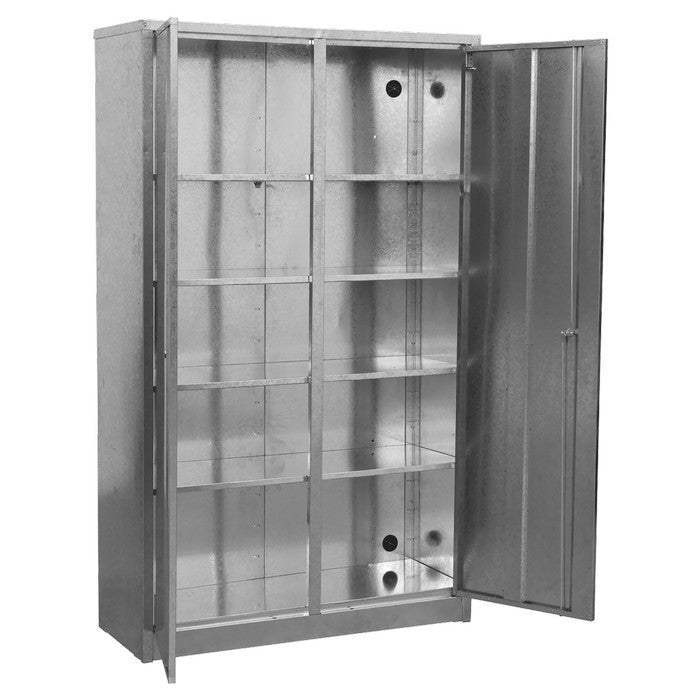Extra-Wide Galvanised Steel Floor Cabinet with 4 Shelves