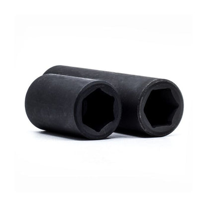 Two hexagon black impact sockets in standard and deep depth from Genius Tools set TF-332