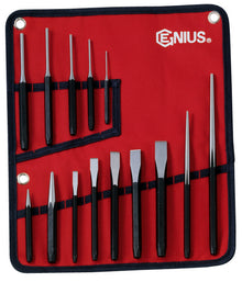 Genius Tools punch and chisel set with roll wallet