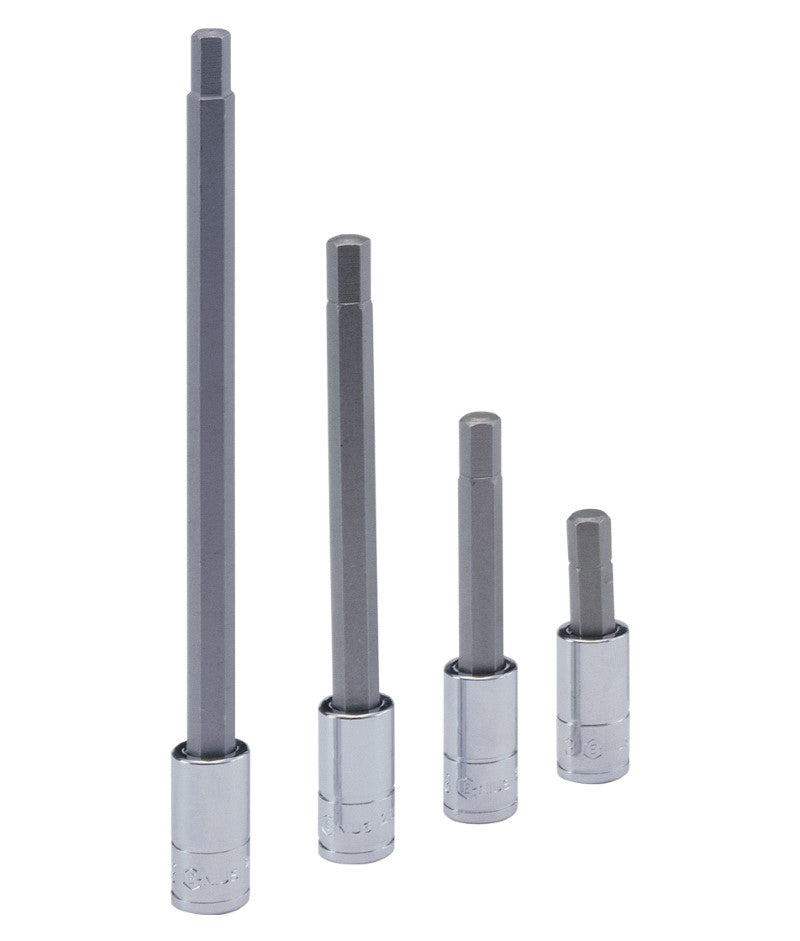 Genius Tools 1/4 drive metric hex bit sockets in various sizes and lengths