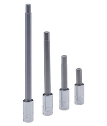 Genius Tools 1/4 drive metric hex bit sockets in various sizes and lengths